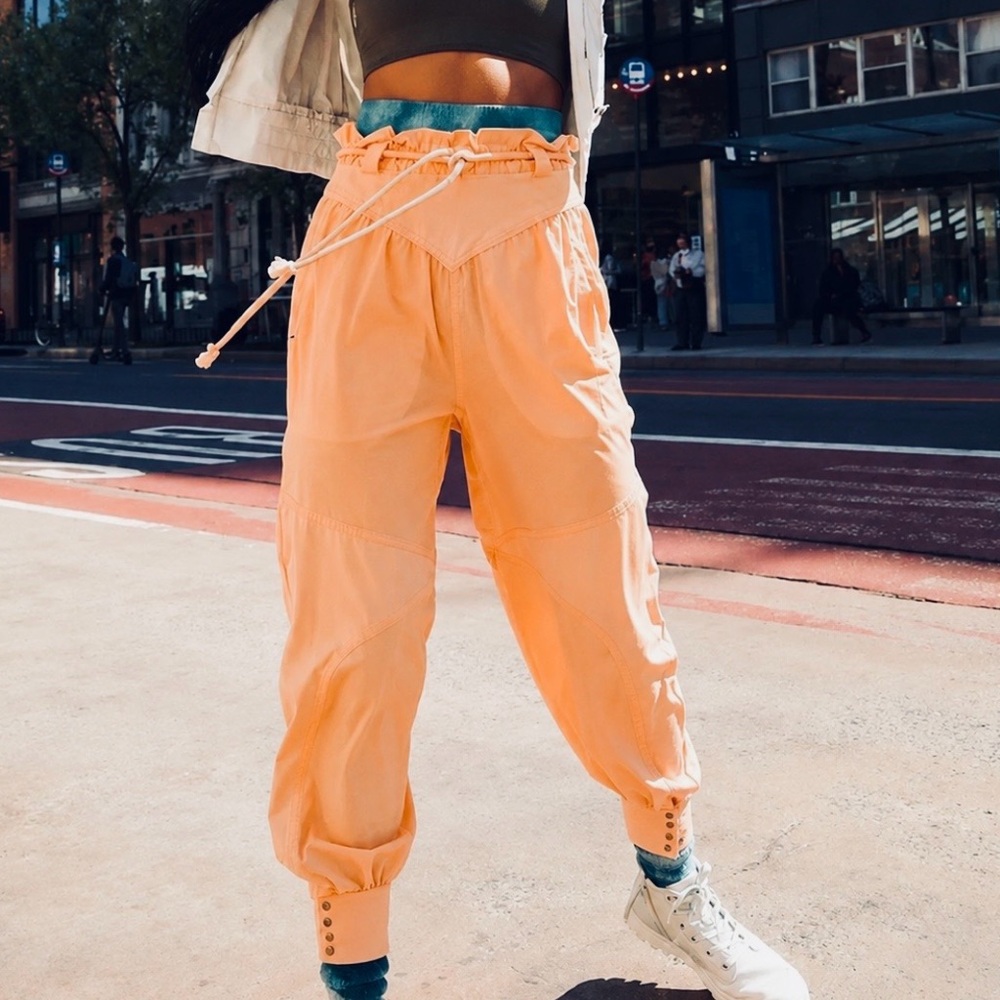 Free People Movement Free Climb Trekker Harem joggers coral peach snap ankles XS - Picture 2 of 11